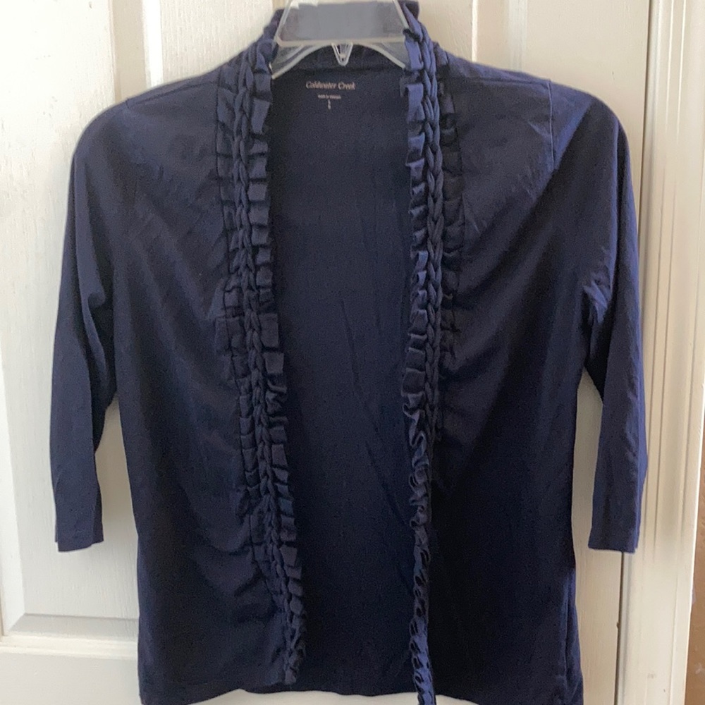 FINAL MARKDOWN Coldwater creek ruffled front cardigan small